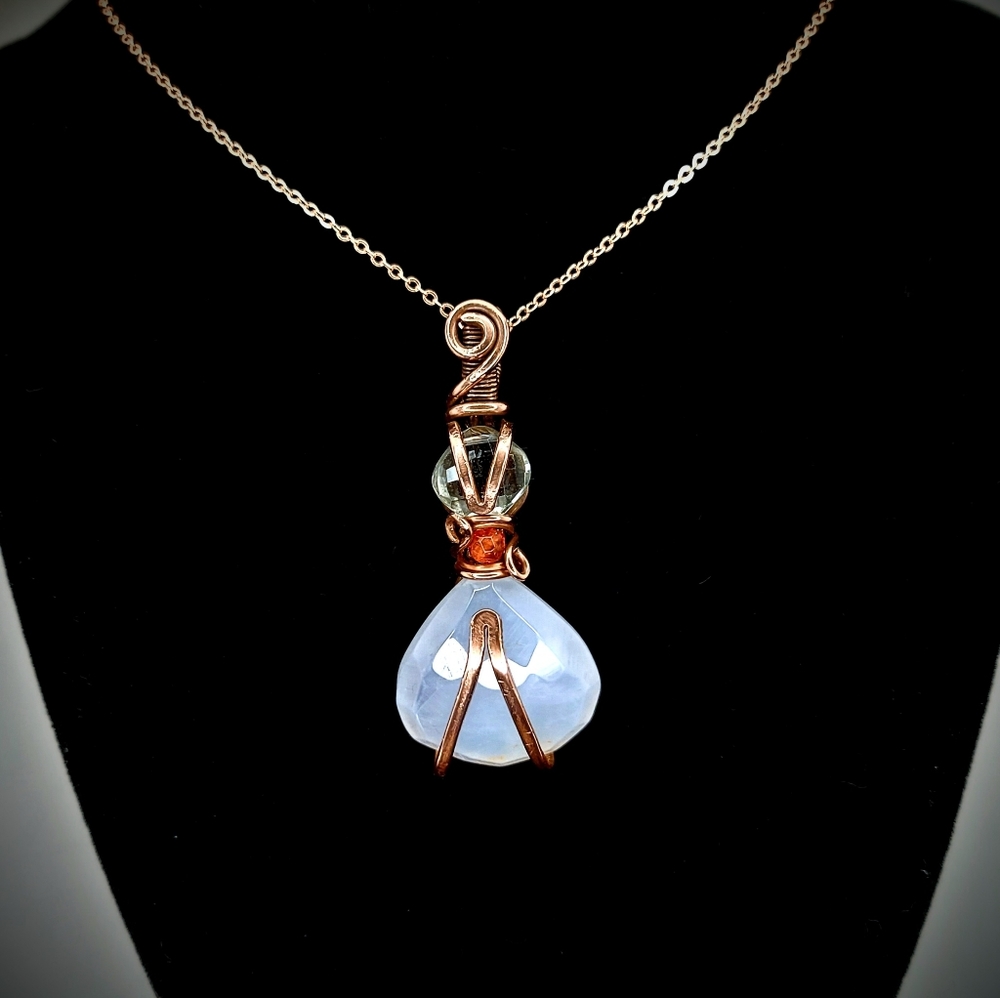 Angelite and Aventurine pendant